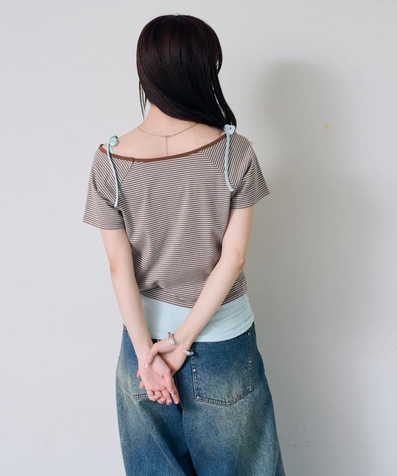 【セットアイテム】ボーダーTEE×キャミSET