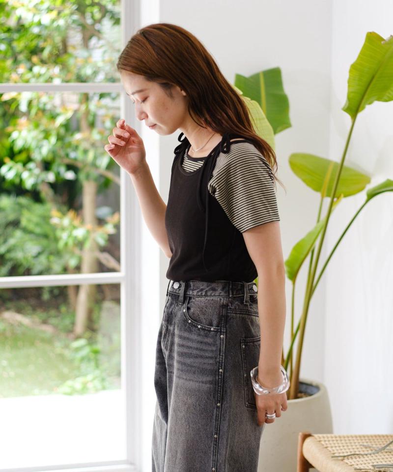 【セットアイテム】ボーダーTEE×キャミSET