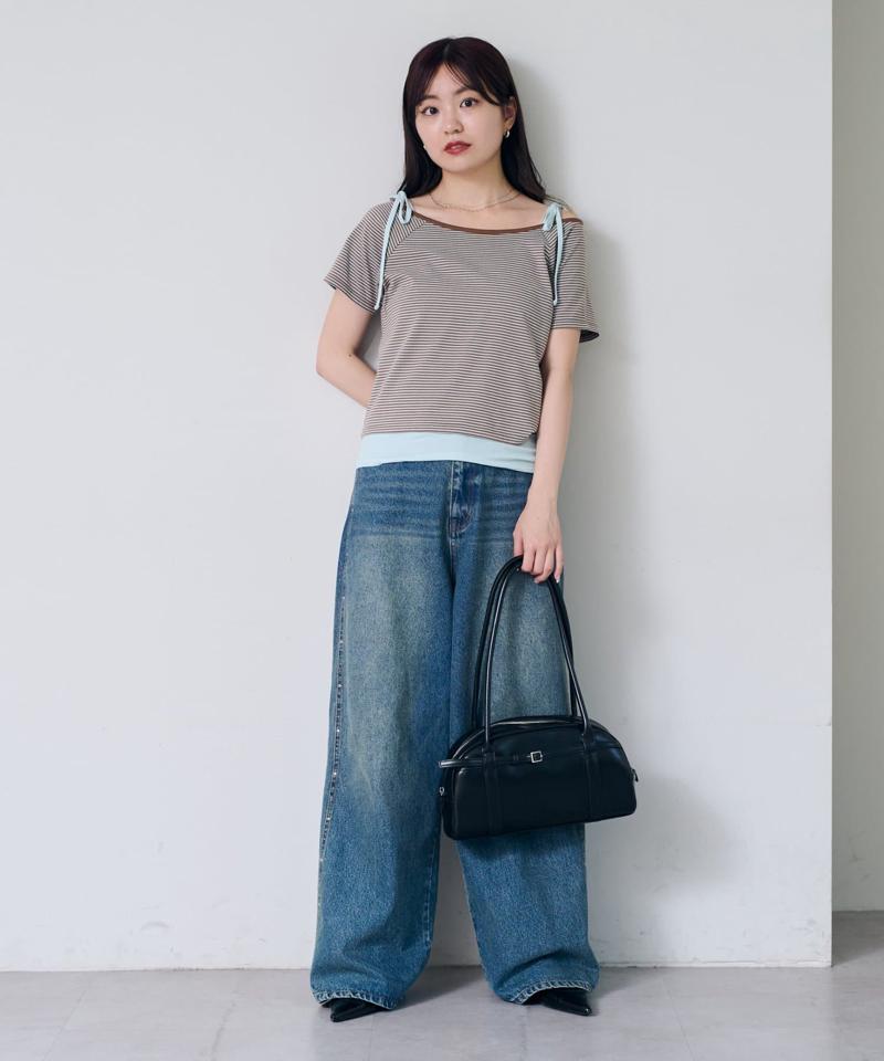 【セットアイテム】ボーダーTEE×キャミSET