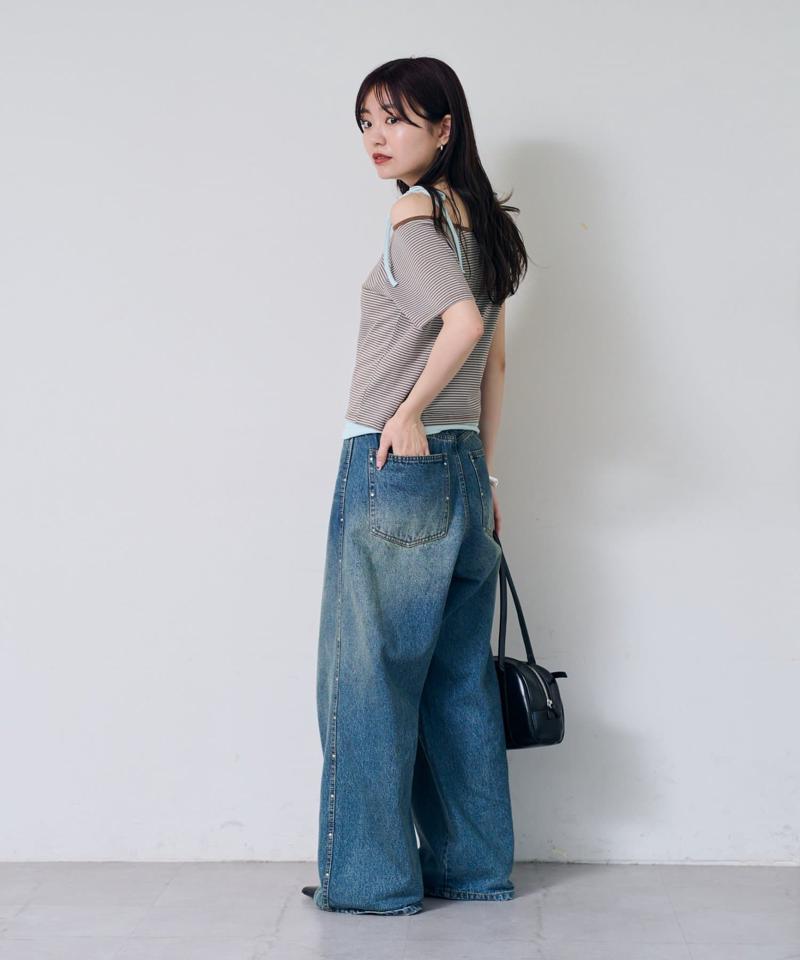 【セットアイテム】ボーダーTEE×キャミSET