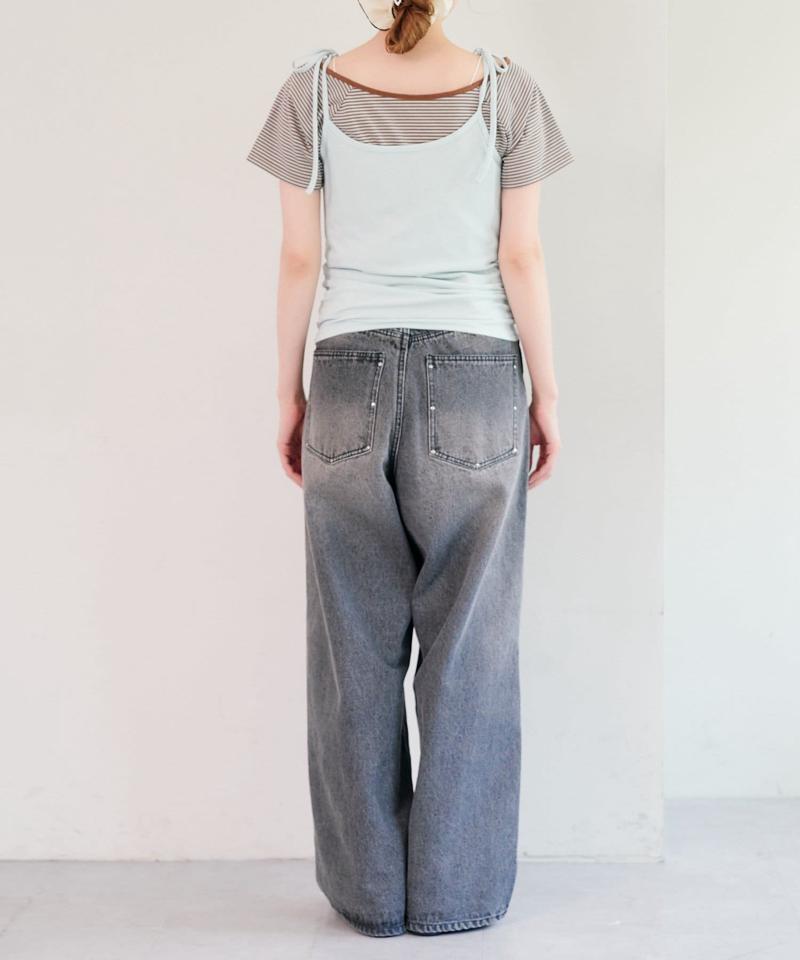 【セットアイテム】ボーダーTEE×キャミSET