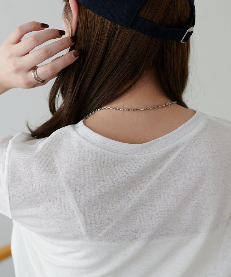 【万能トップス/毎年大人気】シアー袖切替5分袖Tシャツ