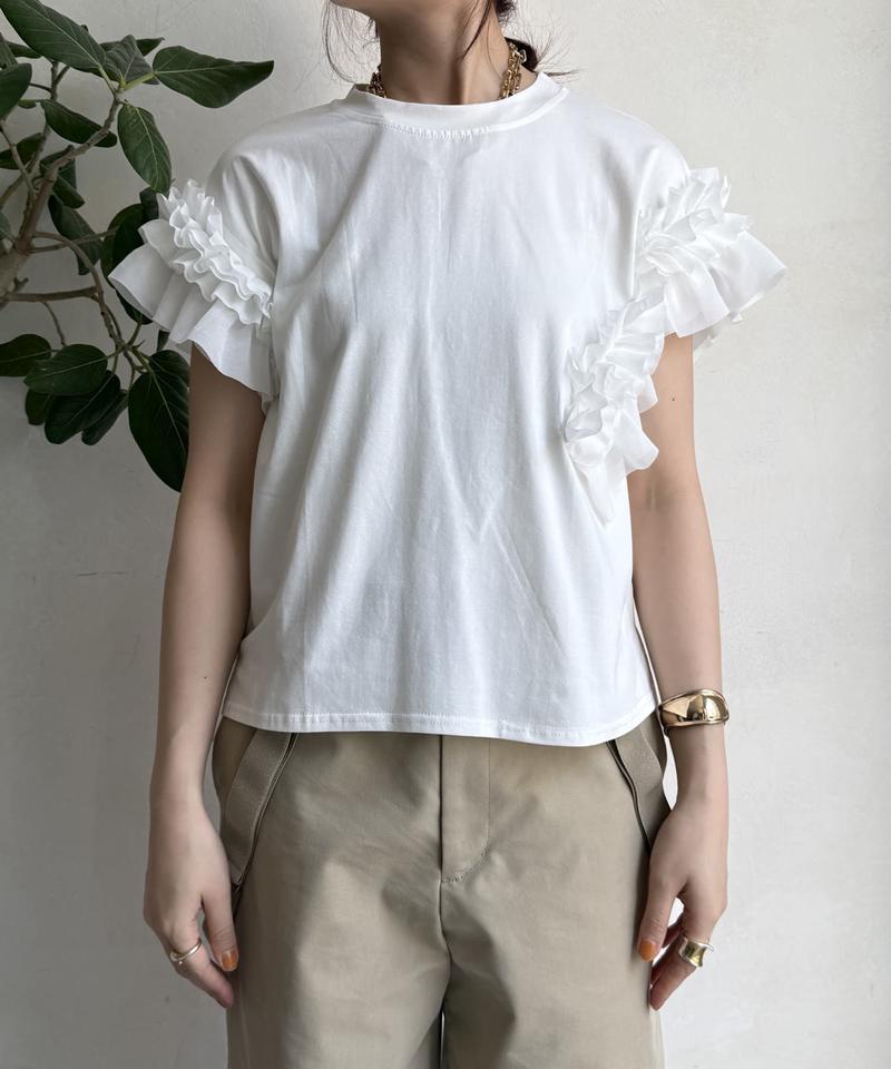 【WEB限定】袖アシメフリルTEE