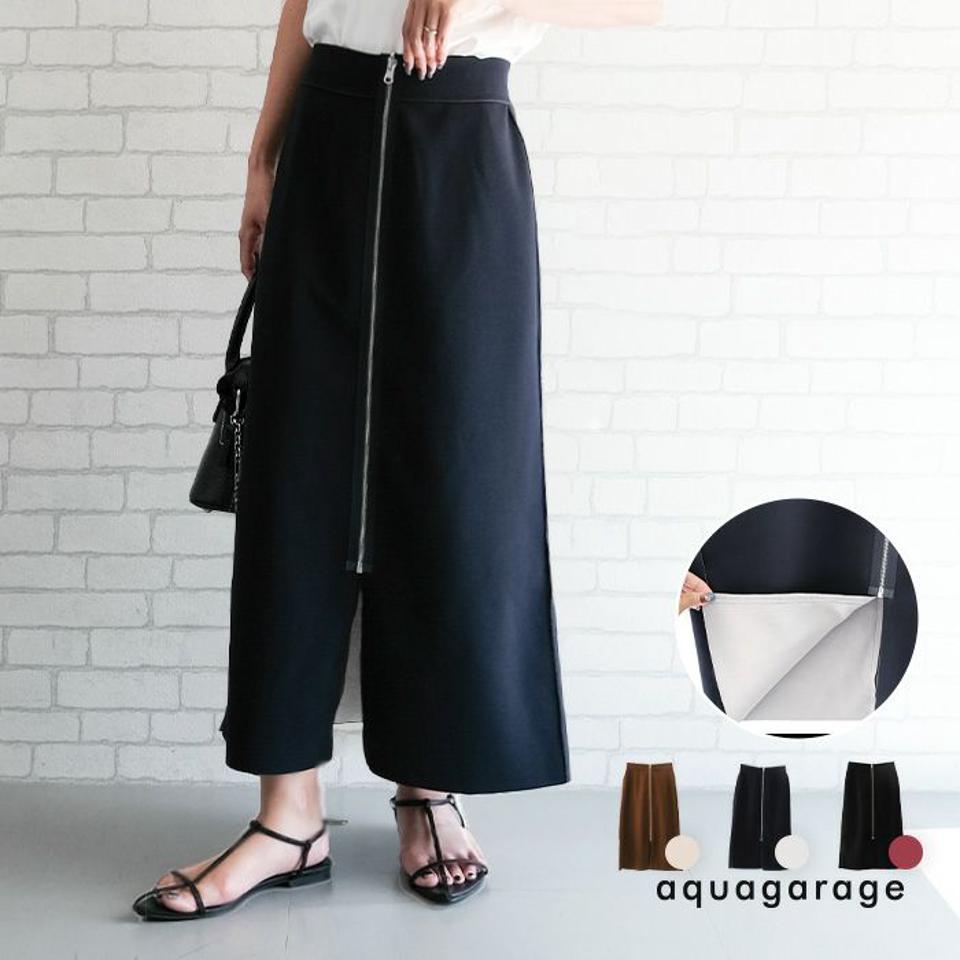 フロントジップナロースカート  レディース 春 夏 秋 冬  M