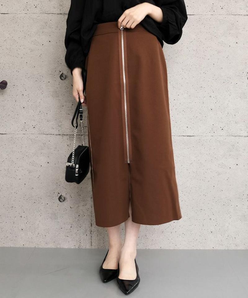 フロントジップナロースカート  レディース 春 夏 秋 冬  M