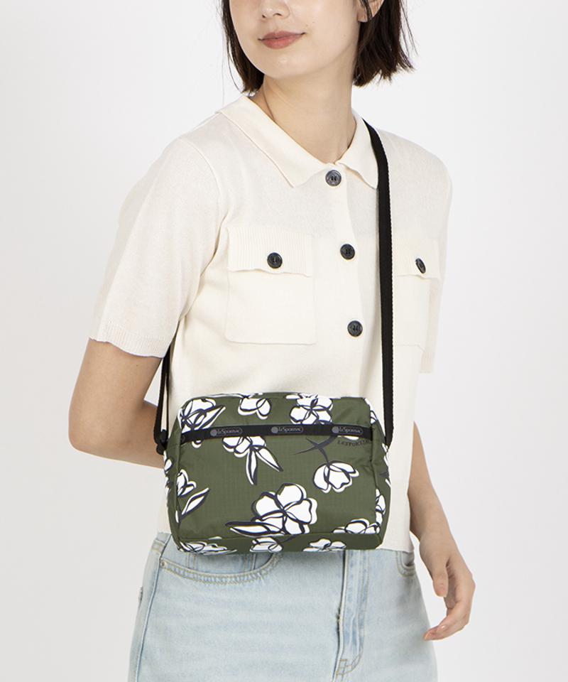 DANIELLA CROSSBODYオリーブフローラルシルエット