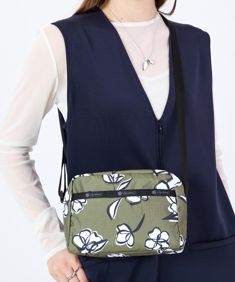 DANIELLA CROSSBODYオリーブフローラルシルエット