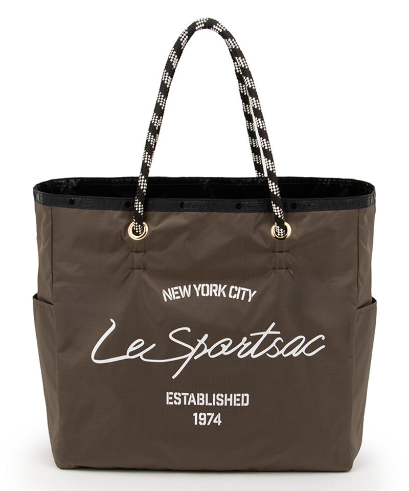 LARGE 2 WAY TOTE2ウェイチョコレート/ブラックシャイン