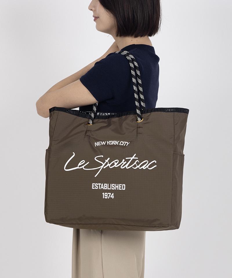 LARGE 2 WAY TOTE2ウェイチョコレート/ブラックシャイン