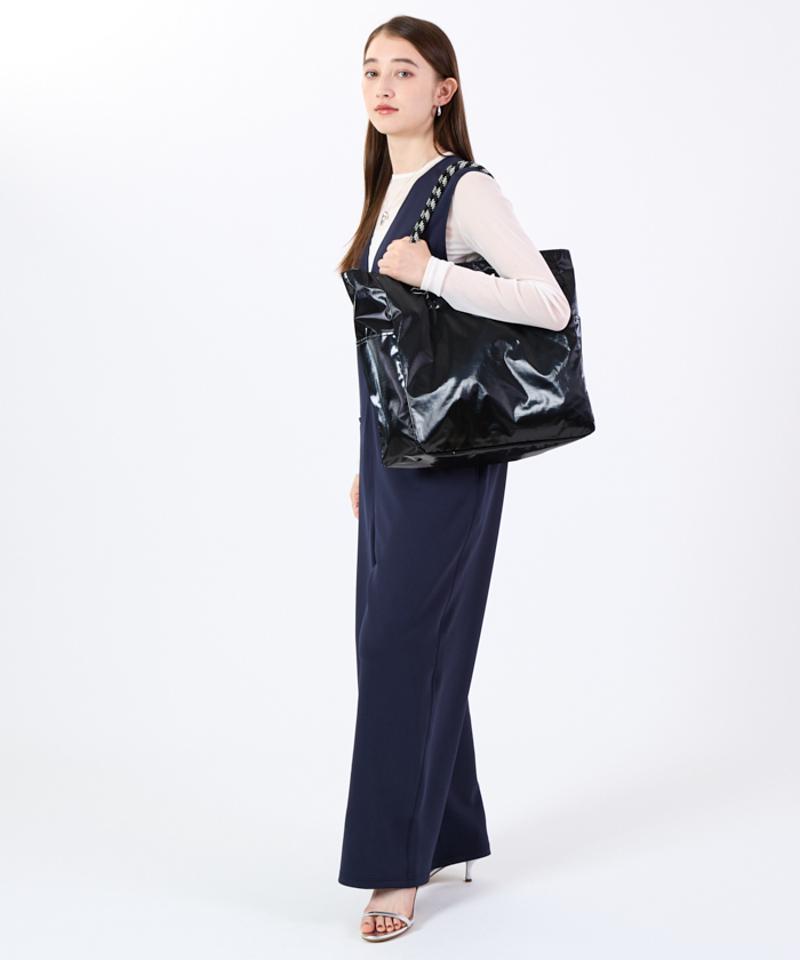 LARGE 2 WAY TOTE2ウェイチョコレート/ブラックシャイン