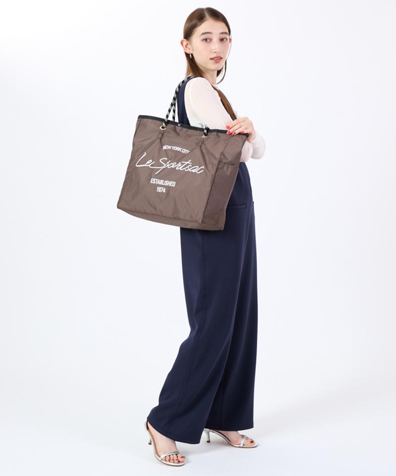 LARGE 2 WAY TOTE2ウェイチョコレート/ブラックシャイン