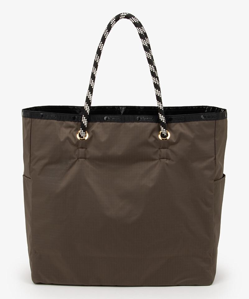 LARGE 2 WAY TOTE2ウェイチョコレート/ブラックシャイン
