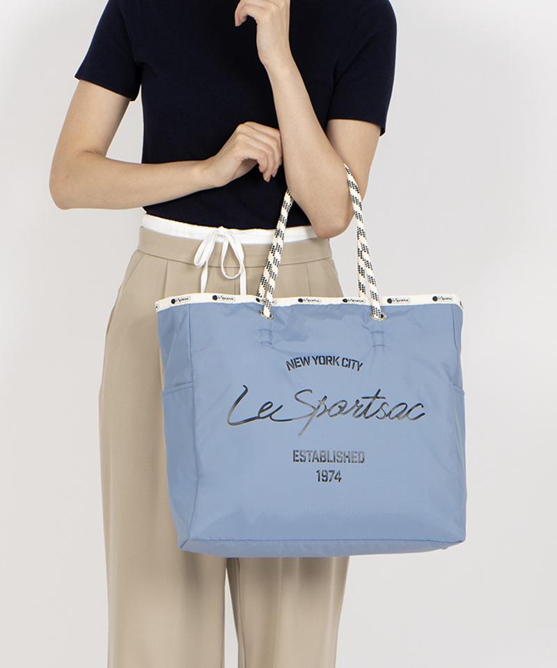 LARGE 2 WAY TOTE2ウェイスレートブルー/パールシャイン