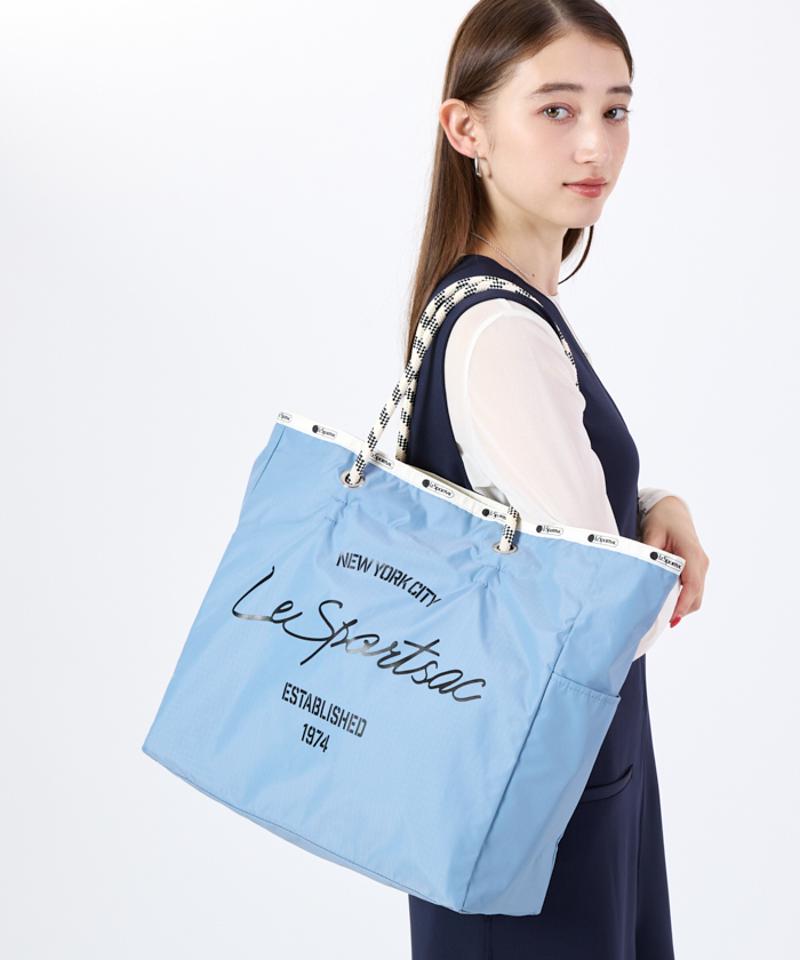 LARGE 2 WAY TOTE2ウェイスレートブルー/パールシャイン