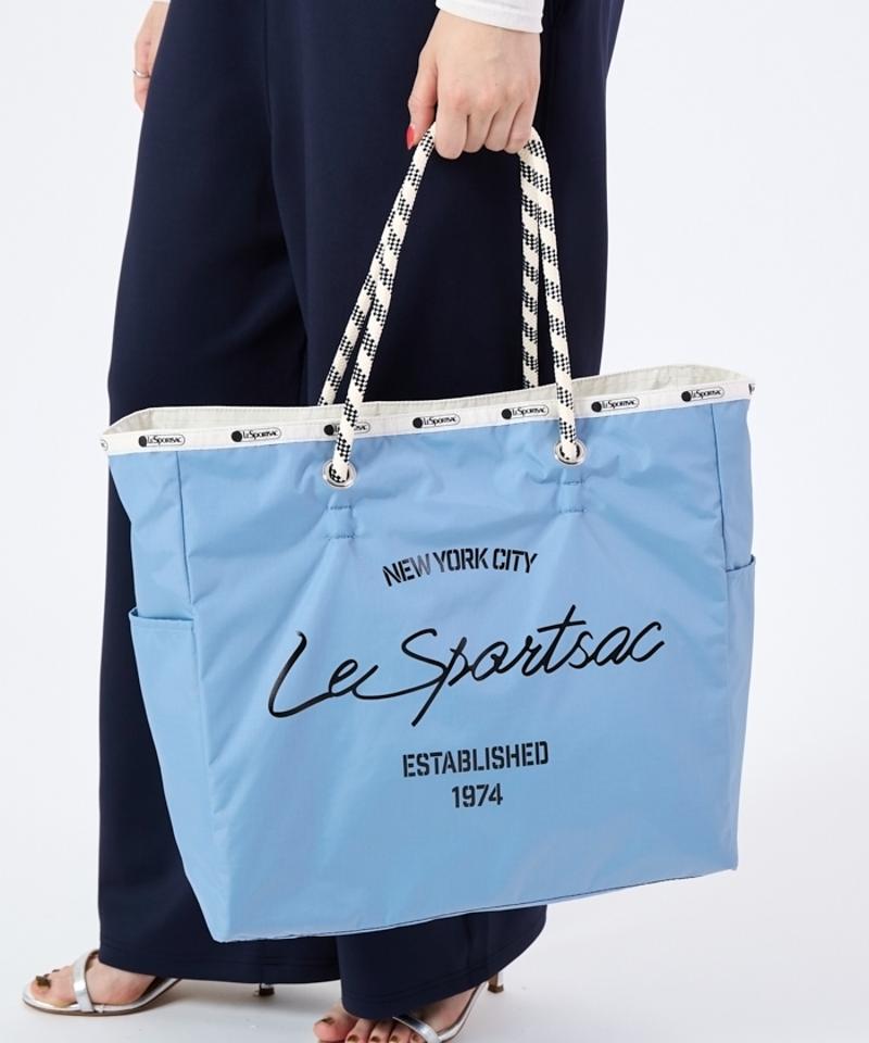 LARGE 2 WAY TOTE2ウェイスレートブルー/パールシャイン