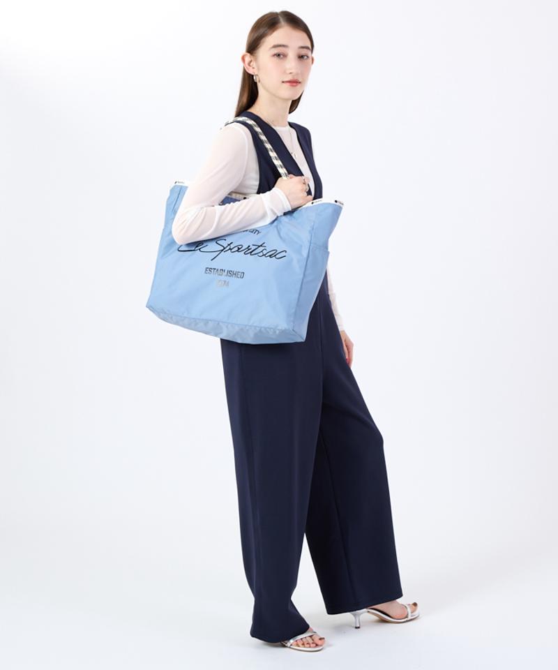 LARGE 2 WAY TOTE2ウェイスレートブルー/パールシャイン