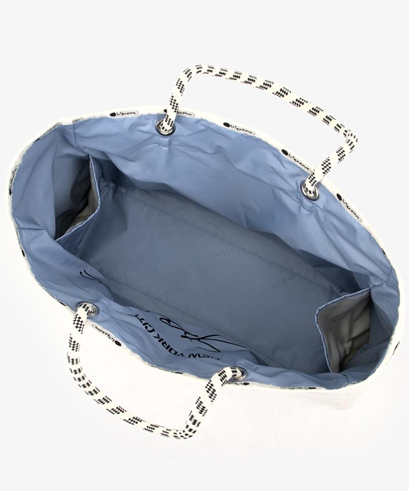 LARGE 2 WAY TOTE2ウェイスレートブルー/パールシャイン