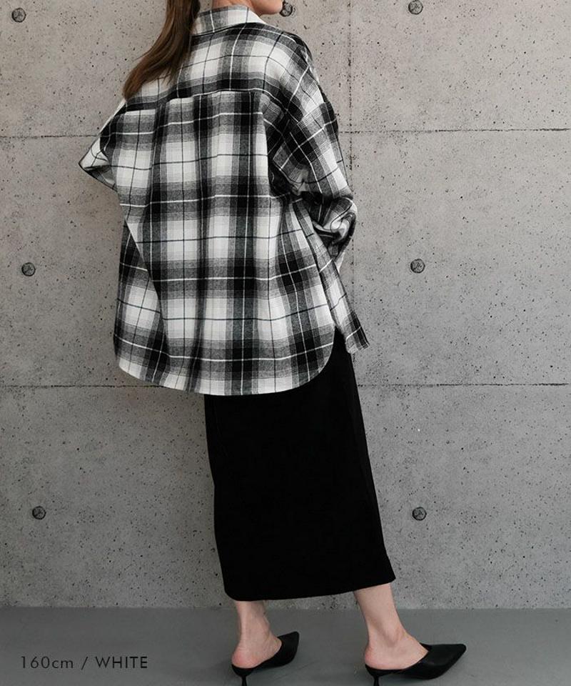チェックロングシャツ 春 秋 冬  aquagarage