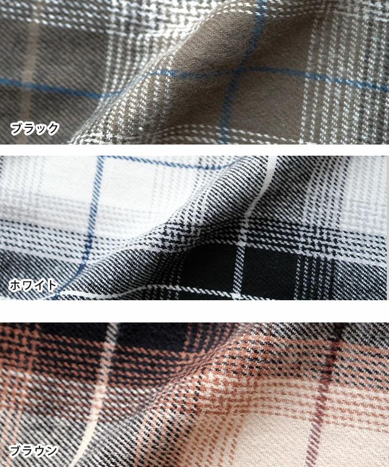 チェックロングシャツ 春 秋 冬  aquagarage