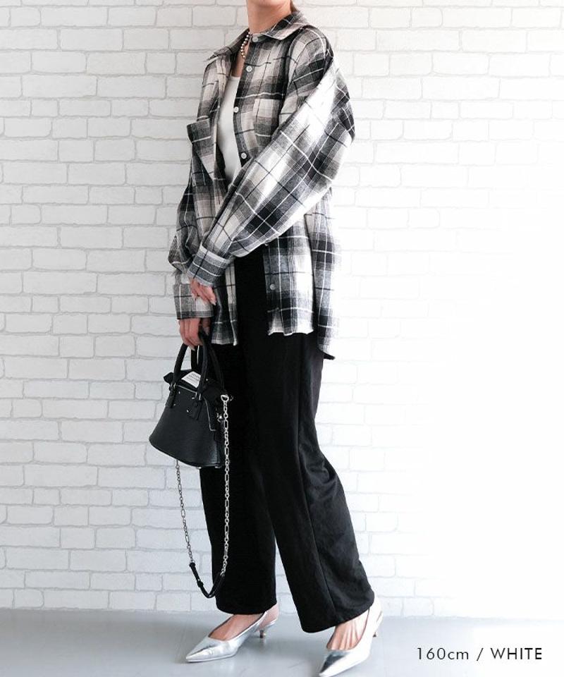 チェックロングシャツ 春 秋 冬  aquagarage