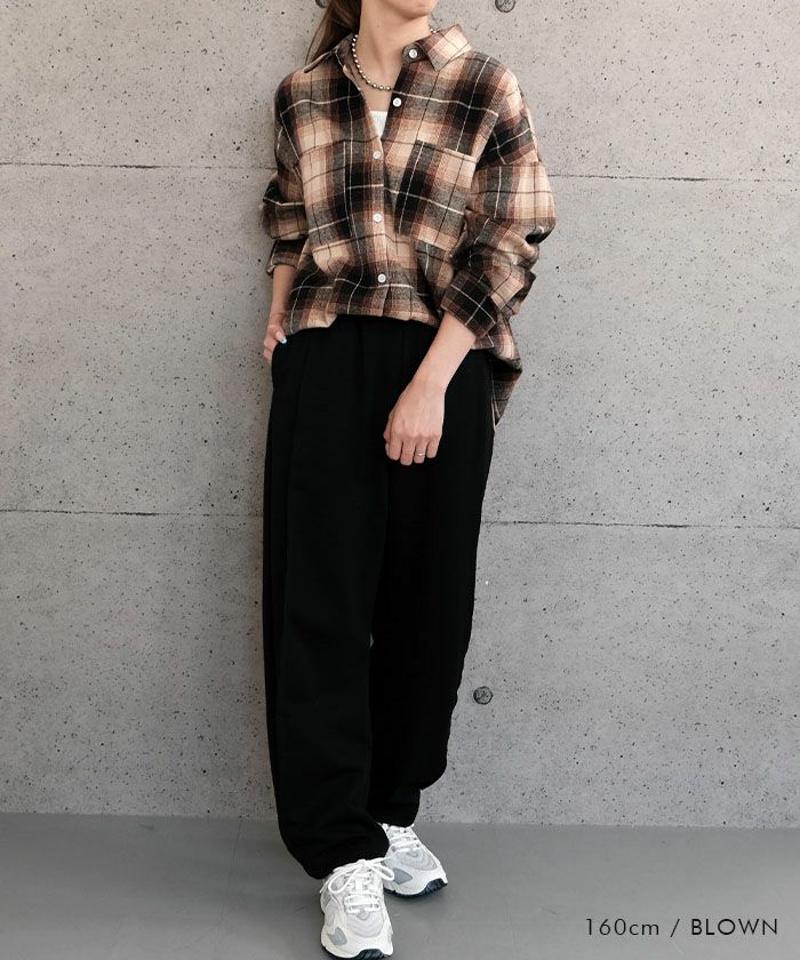 チェックロングシャツ 春 秋 冬  aquagarage