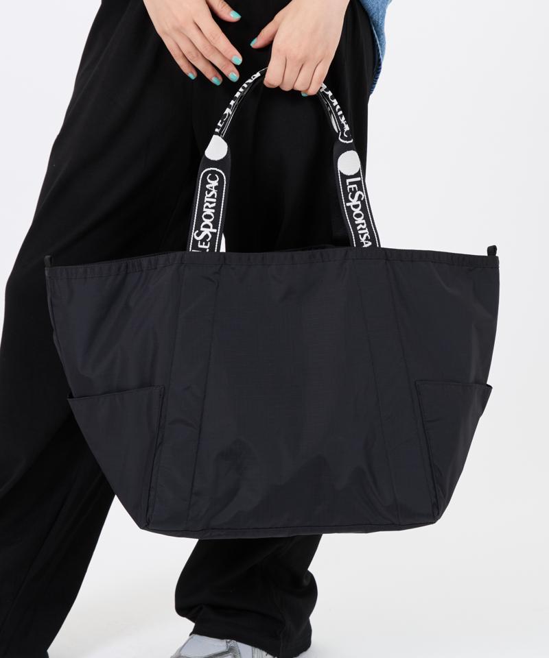 E/W REVERSIBLE PKT TOTEロゴジャカードブラックT