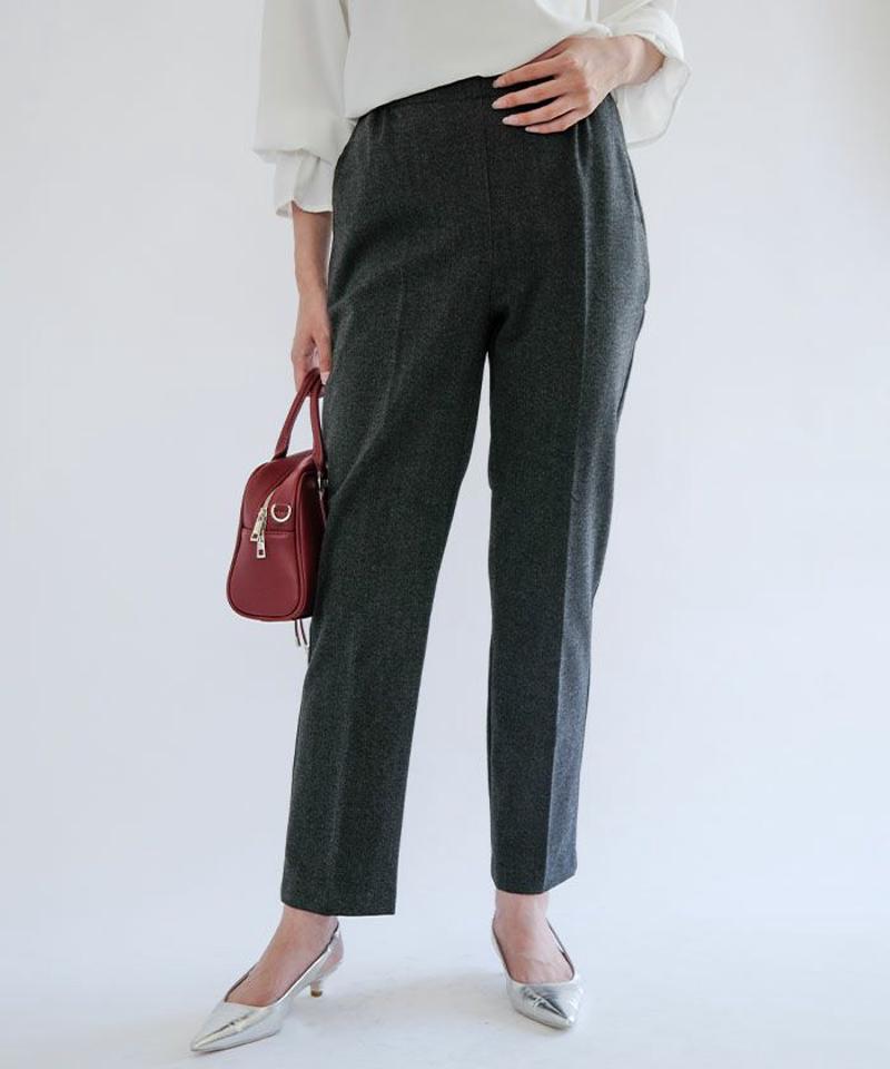 ウール調ストレッチテーパードパンツ レディース 春 秋  冬 M L LL   |アクアガレージ aquagarage 予約(9月上旬頃)