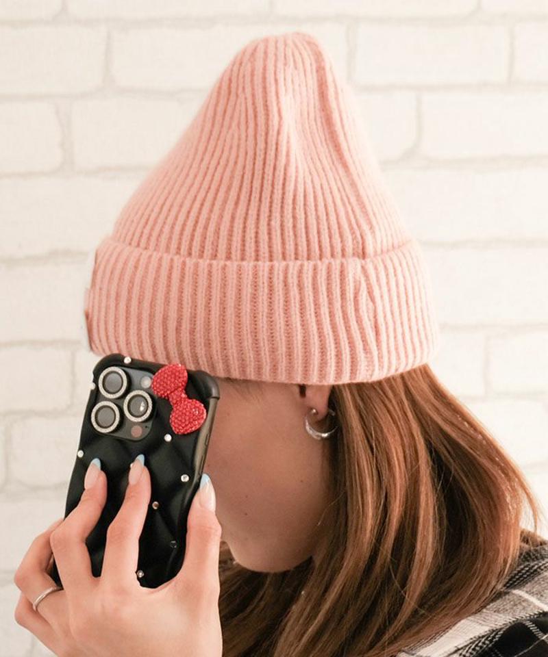 Cロゴニット帽 レディース 春 秋 冬