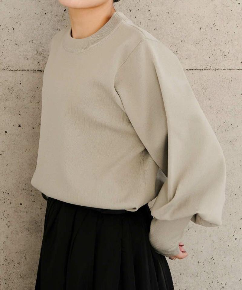 ロングリブボリューム袖ニットトップス 春  秋 冬 M  レディース  予約(10月上旬頃)