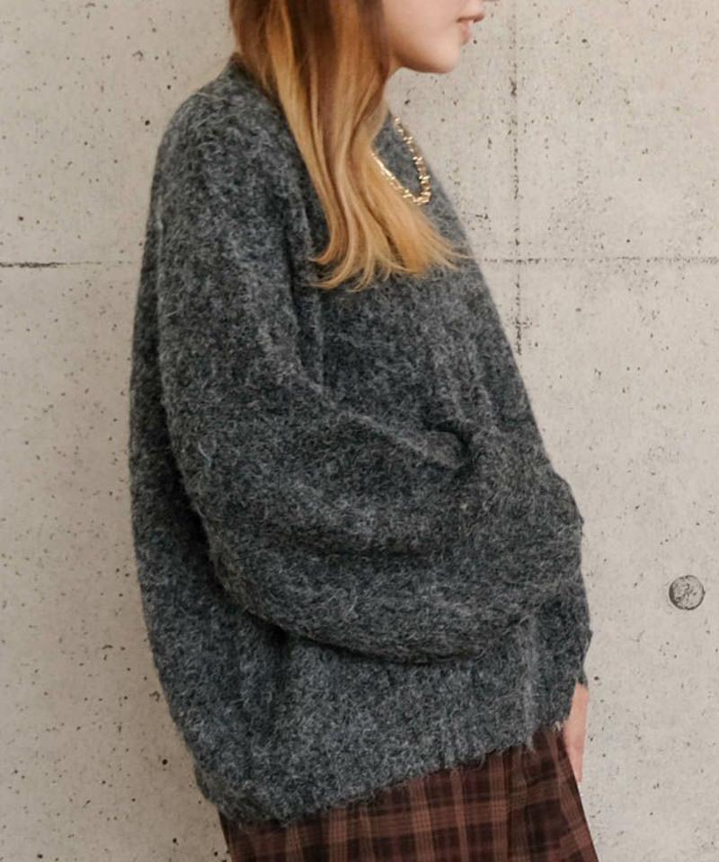 アルパカ風ニットトップス 秋 冬 M  レディース