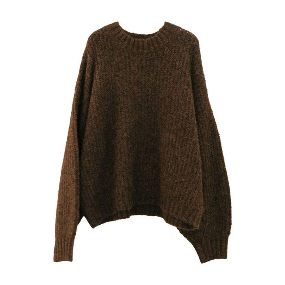 アルパカ風ニットトップス 秋 冬 M  レディース