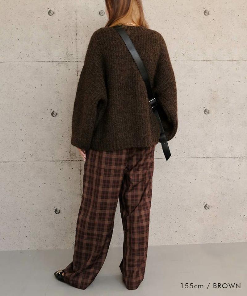 アルパカ風ニットトップス 秋 冬 M  レディース