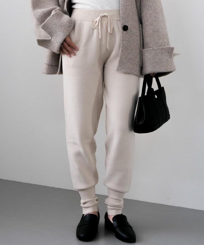ニットジョガーパンツ レディース 秋 冬 M L |アクアガレージ aquagarage