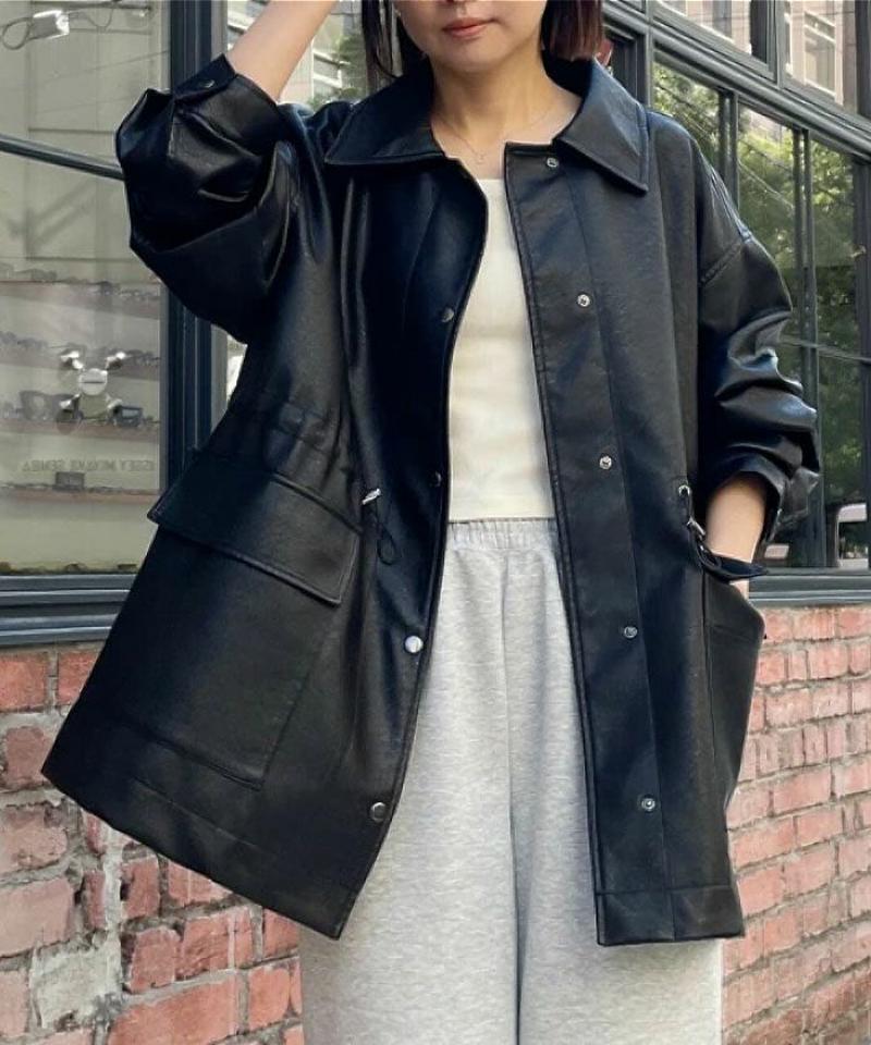 ドロストフェイクレザージャケット 秋 冬 M