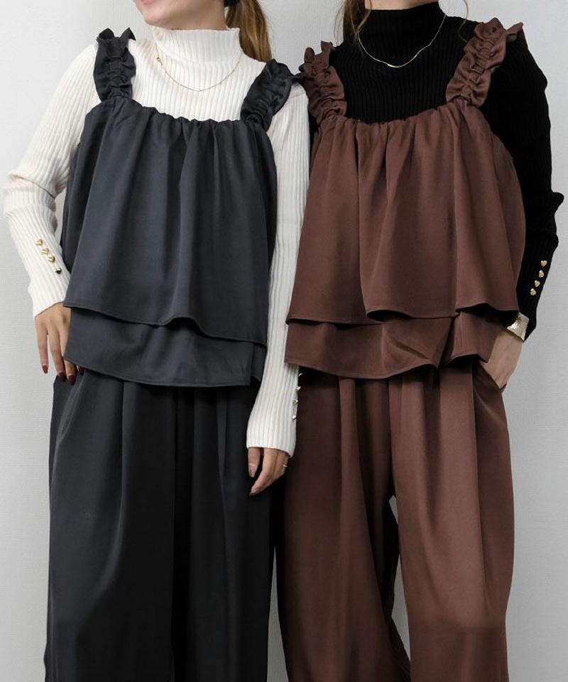 フリルギャザーデザイントップス レディース 春 夏 秋 M |アクアガレージ aquagarage