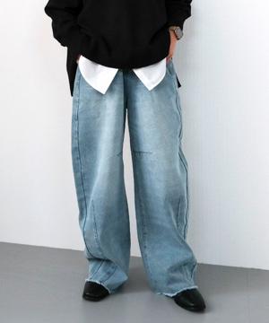 バレルレッグデニムパンツ 春 夏 秋 冬 レディース | アクアガレー ジaquagarage