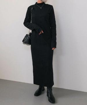 フィンガースリーブプチハイリブワンピース 春  秋 冬