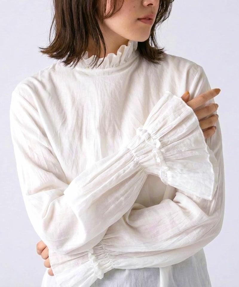 クリンクルフリルブラウス 春 秋 冬 レディース   予約(1月中旬頃)