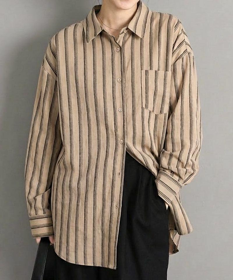 ストライプシャツ 春 夏 秋 M