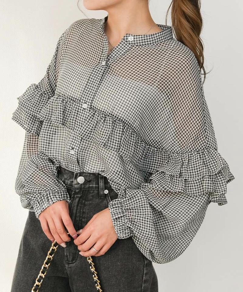 フリルブラウス 春 秋 レディース