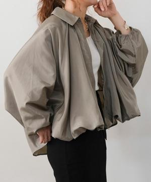 サテンドルマンブルゾン レディース 春 秋 長袖