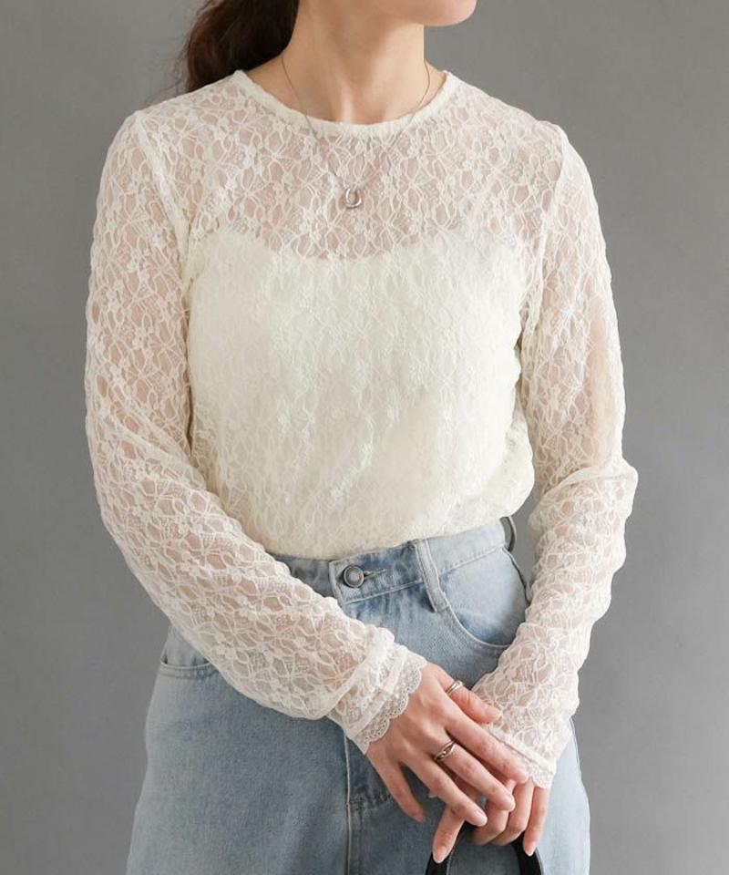 レースシアートップス 春 夏 秋 冬 M レディース |