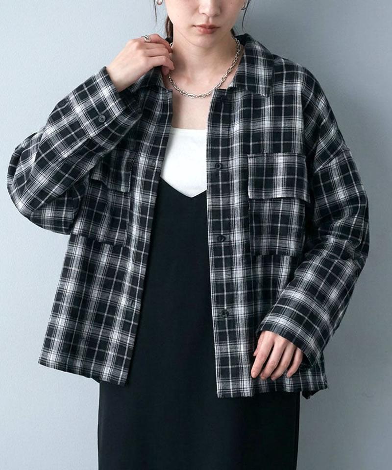 シアーチェックオーバーサイズシャツ 春 夏 秋 M レディース |