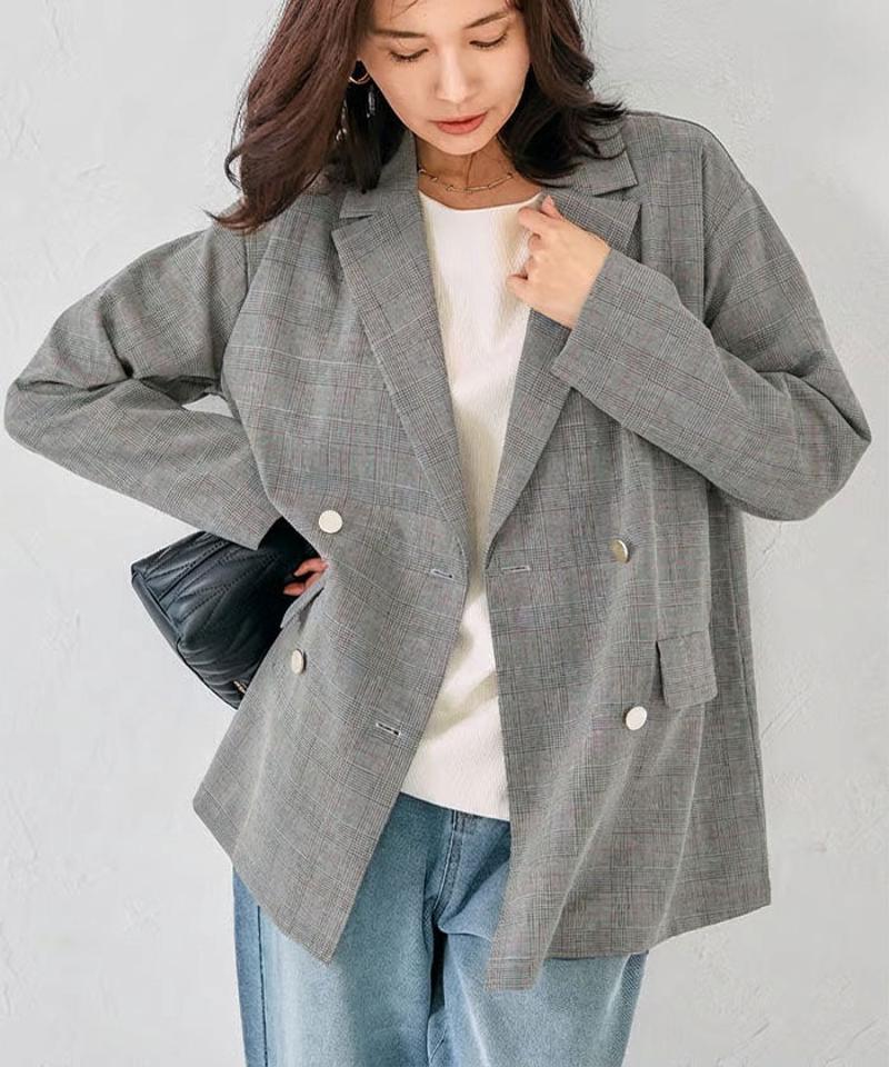 グレンチェックテーラードジャケット