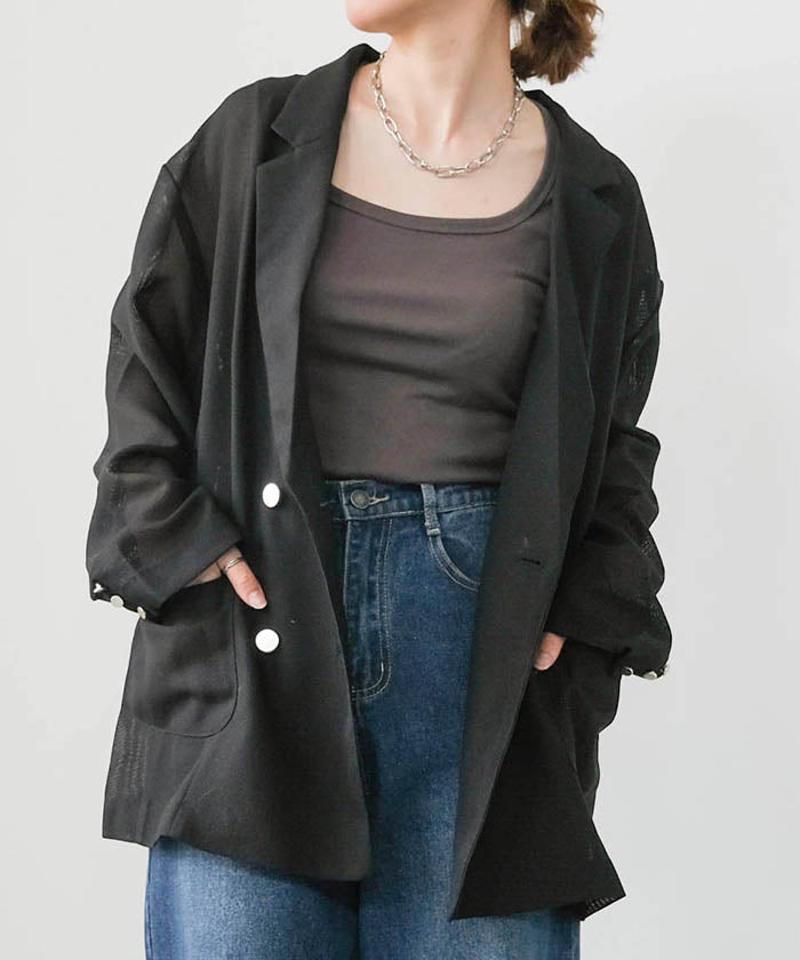 メッシュテーラードジャケット 春 夏 M L |アクアガレージ aquagarage