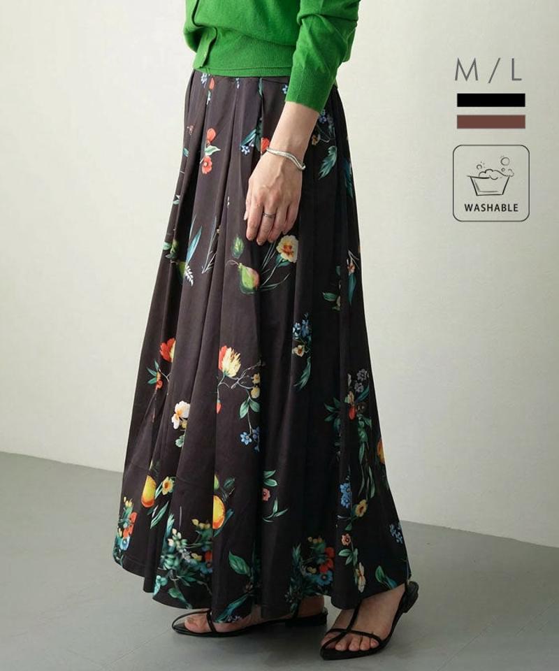 ボタニカル柄スカート 春 夏 秋 M L  |アクアガレージ aquagarage 予約(4月下旬頃)