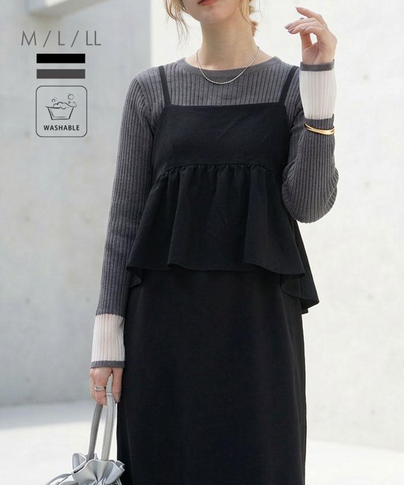 ペプラムキャミワンピース 春 夏 秋 M L LL|アクアガレージ aquagarage