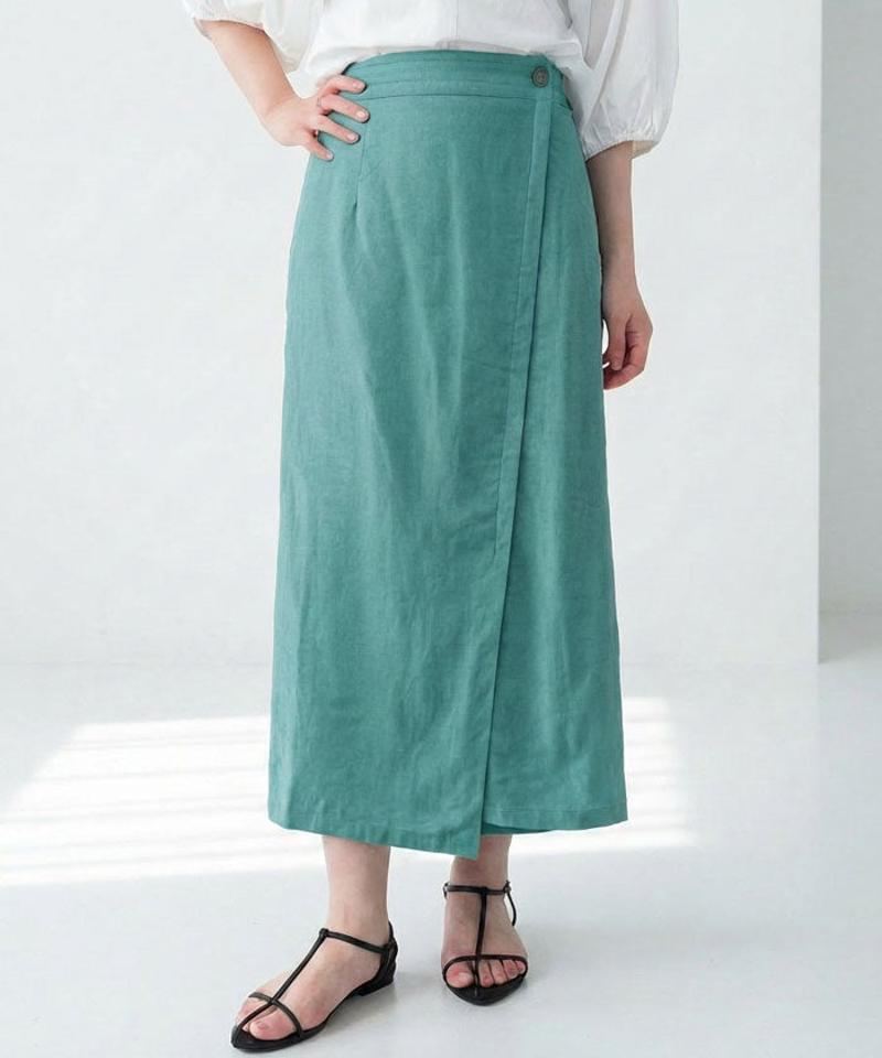 リネンナロースカート 春 夏 秋 M L