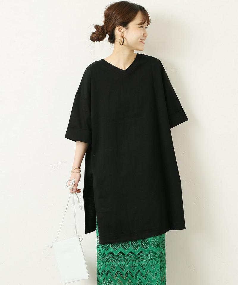 コットンジャージー2WAY-CNワイドチュニックプルオーバー◆