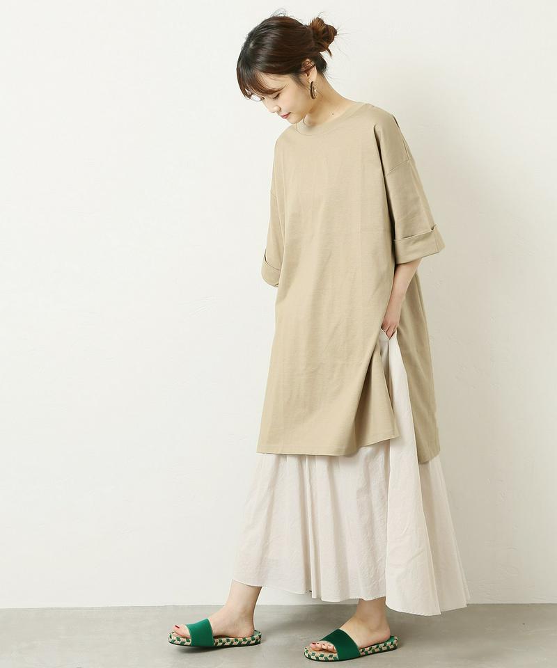コットンジャージー2WAY-CNワイドチュニックプルオーバー◆
